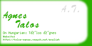 agnes talos business card